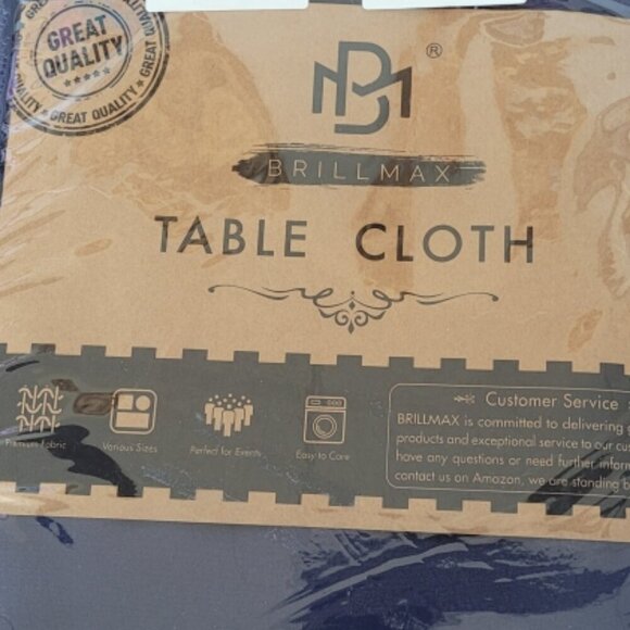 Navy Rectangular Tablecloths 60x126in, fits 6ft or 8ft tables. - Picture 2 of 2